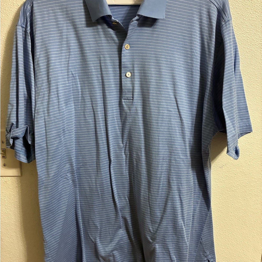 Peter Miller Men's Blue Striped Polo Shirt XL